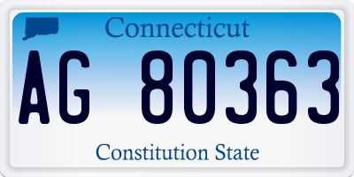 CT license plate AG80363
