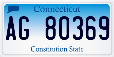 CT license plate AG80369