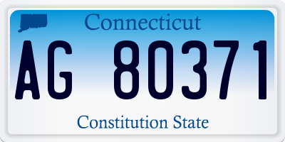 CT license plate AG80371