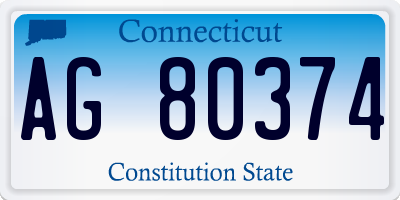 CT license plate AG80374