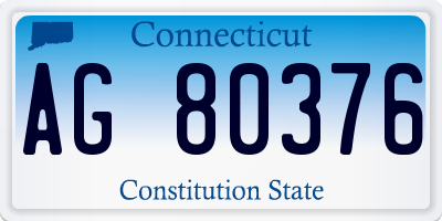 CT license plate AG80376