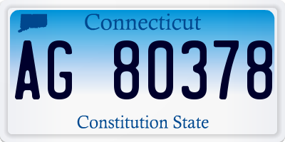 CT license plate AG80378
