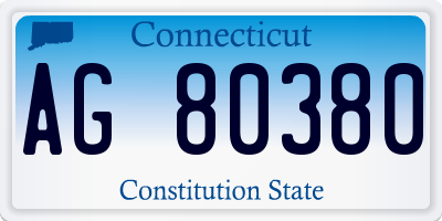 CT license plate AG80380