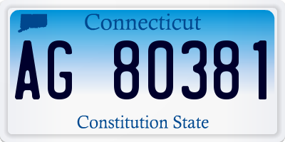 CT license plate AG80381