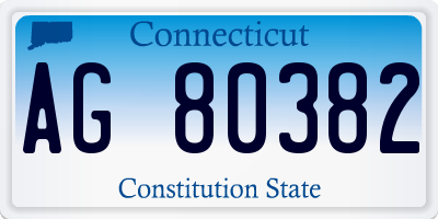 CT license plate AG80382
