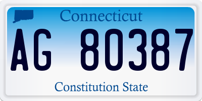 CT license plate AG80387