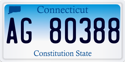 CT license plate AG80388