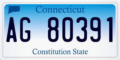 CT license plate AG80391