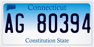 CT license plate AG80394