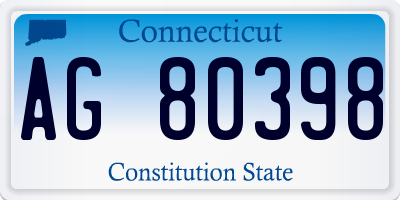 CT license plate AG80398