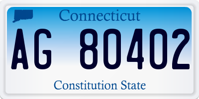 CT license plate AG80402
