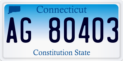 CT license plate AG80403