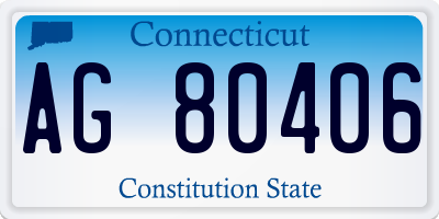 CT license plate AG80406