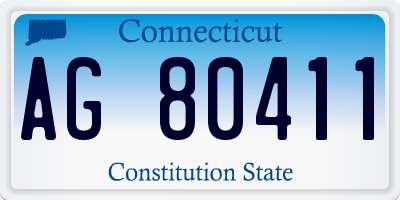 CT license plate AG80411