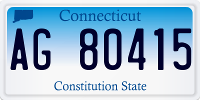 CT license plate AG80415