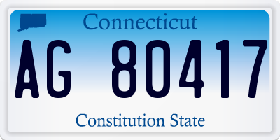 CT license plate AG80417