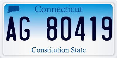 CT license plate AG80419
