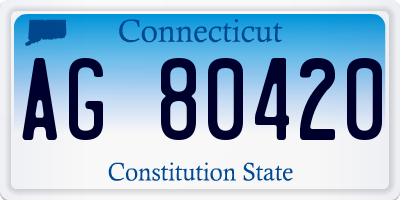 CT license plate AG80420