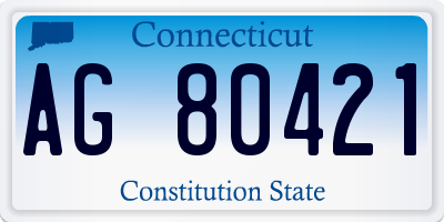 CT license plate AG80421
