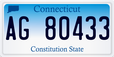 CT license plate AG80433