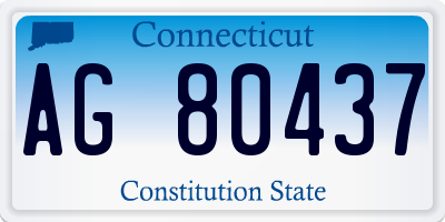 CT license plate AG80437