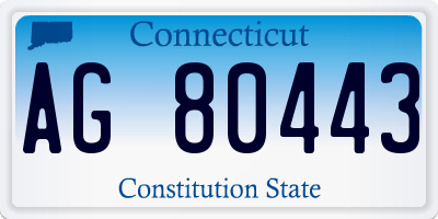 CT license plate AG80443
