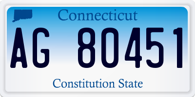 CT license plate AG80451