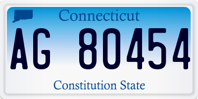 CT license plate AG80454