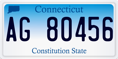 CT license plate AG80456