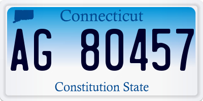 CT license plate AG80457