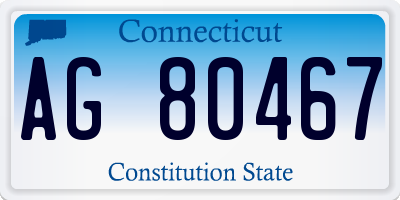 CT license plate AG80467