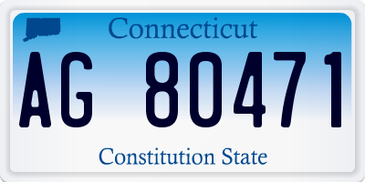 CT license plate AG80471
