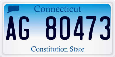 CT license plate AG80473