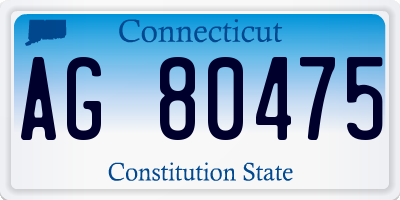 CT license plate AG80475