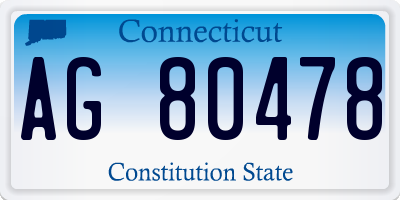 CT license plate AG80478