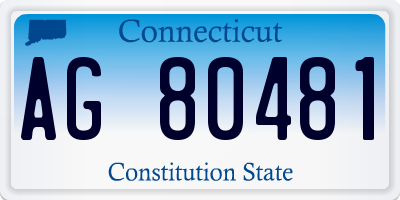 CT license plate AG80481