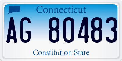 CT license plate AG80483
