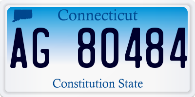 CT license plate AG80484