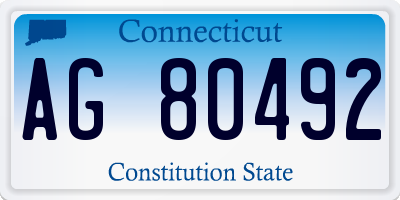 CT license plate AG80492
