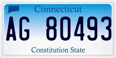 CT license plate AG80493