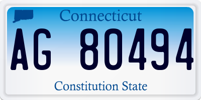 CT license plate AG80494