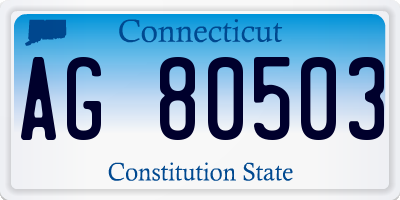 CT license plate AG80503