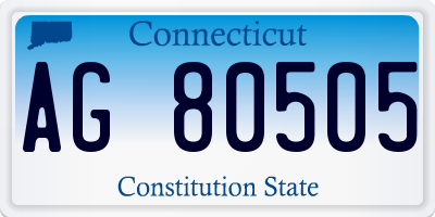 CT license plate AG80505