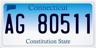 CT license plate AG80511