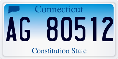 CT license plate AG80512