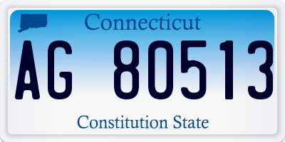 CT license plate AG80513