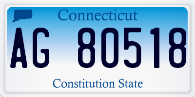 CT license plate AG80518