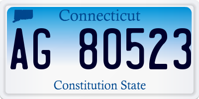 CT license plate AG80523
