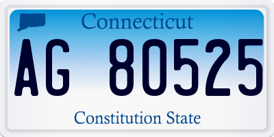CT license plate AG80525