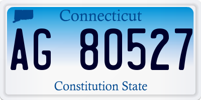 CT license plate AG80527